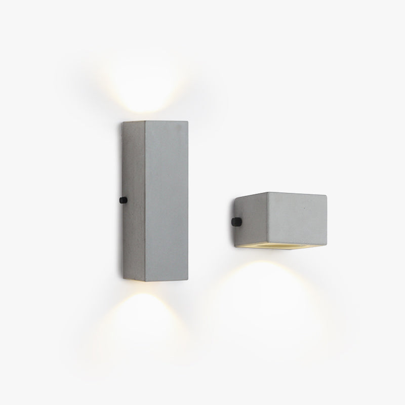 Minimalist Cement Square Outdoor Wall Light