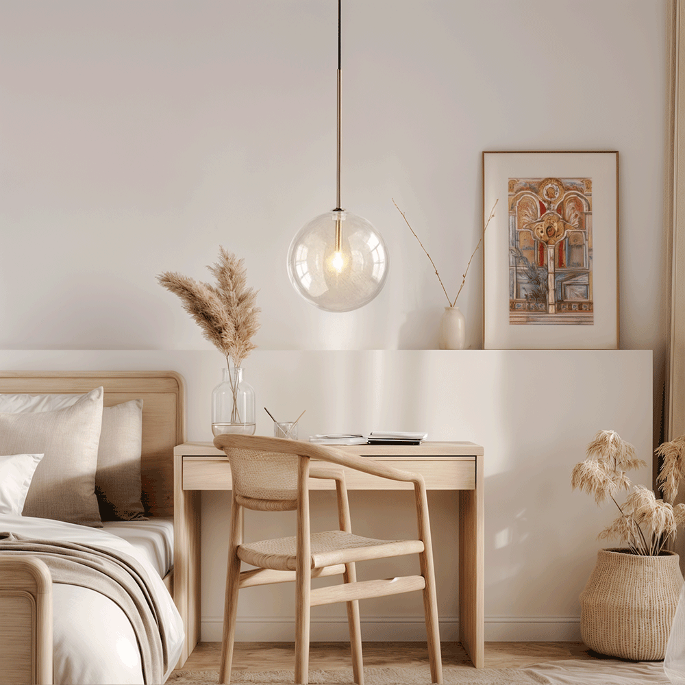 Scandinavian Glass Ball Pendant Light