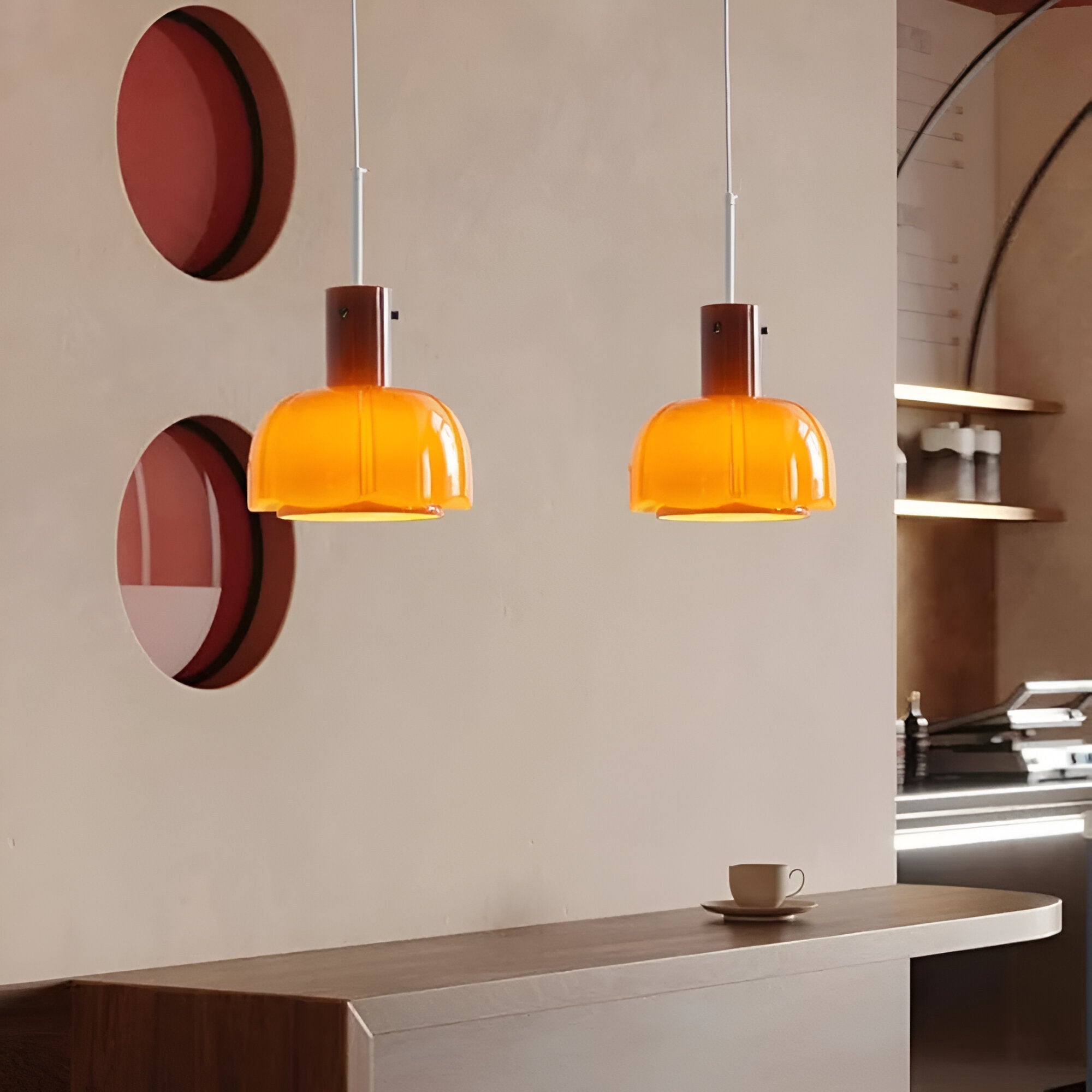 Nordic Flower Shaped Glass Pendant Light