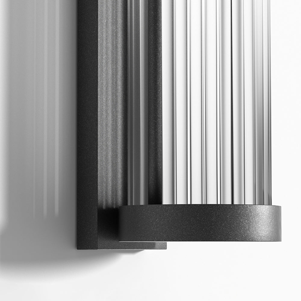 Modern Cylindrical Metal & Glass Outdoor Solar IP65 Waterproof Outdoor Light