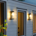 Modern Cylindrical Metal & Glass Outdoor Solar IP65 Waterproof Outdoor Light