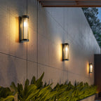 Modern Cylindrical Metal & Glass Outdoor Solar IP65 Waterproof Outdoor Light
