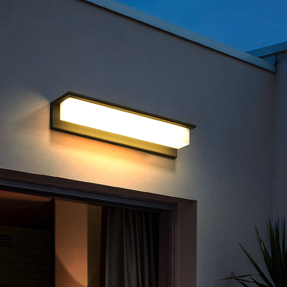 Modern Rectangular IP65 Waterproof Outdoor Solar Wall Light