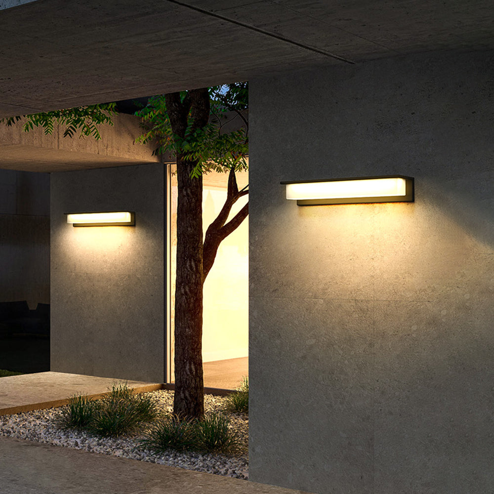 Modern Rectangular IP65 Waterproof Outdoor Solar Wall Light