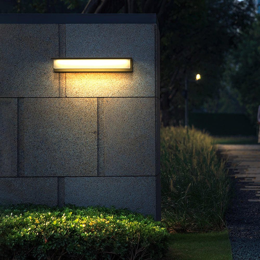 Modern Rectangular IP65 Waterproof Outdoor Solar Wall Light