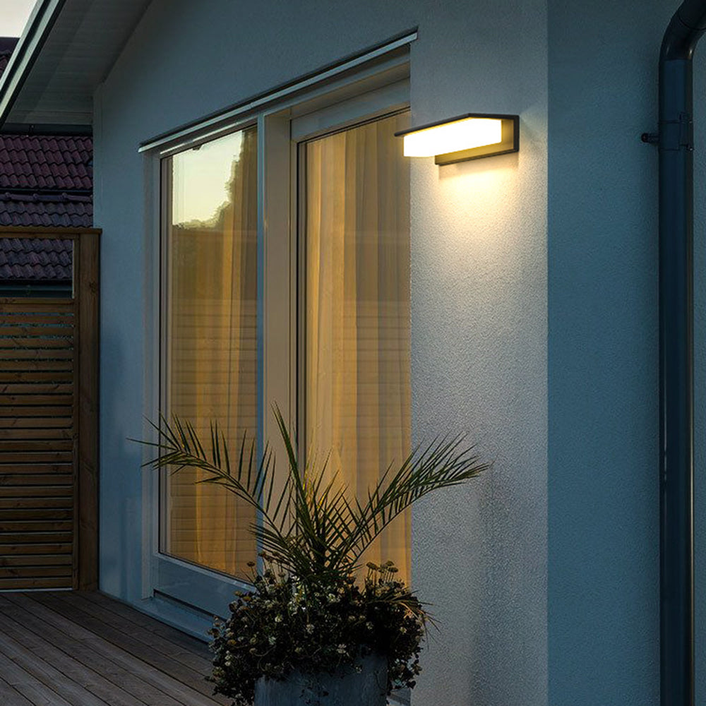 Modern Rectangular IP65 Waterproof Outdoor Solar Wall Light