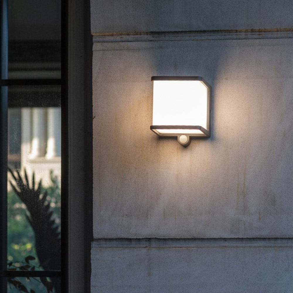 Modern Minimalist Rectangular Acrylic Sensor Solar IP65 Waterproof Outdoor Wall Light