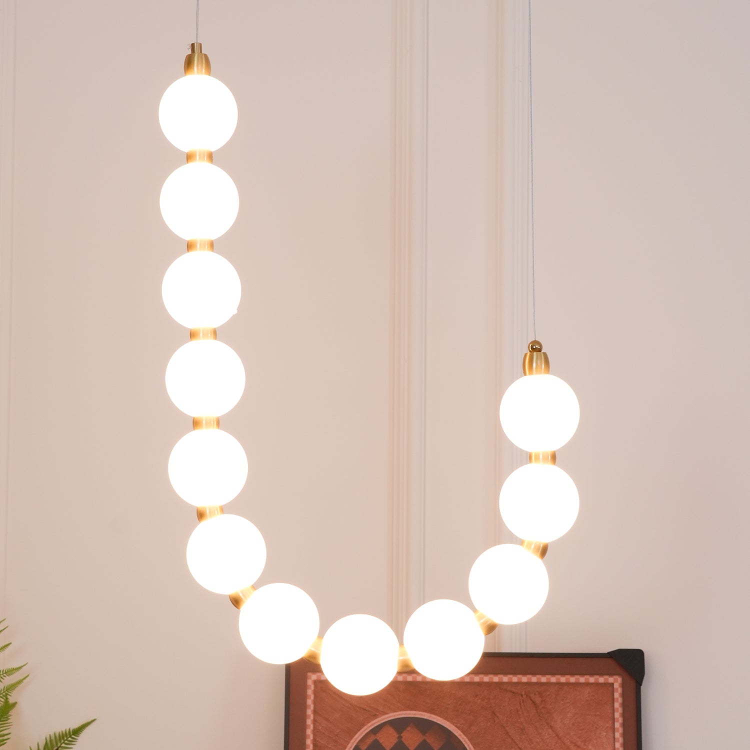 Pearl Glam Brass Acrylic Chandelier
