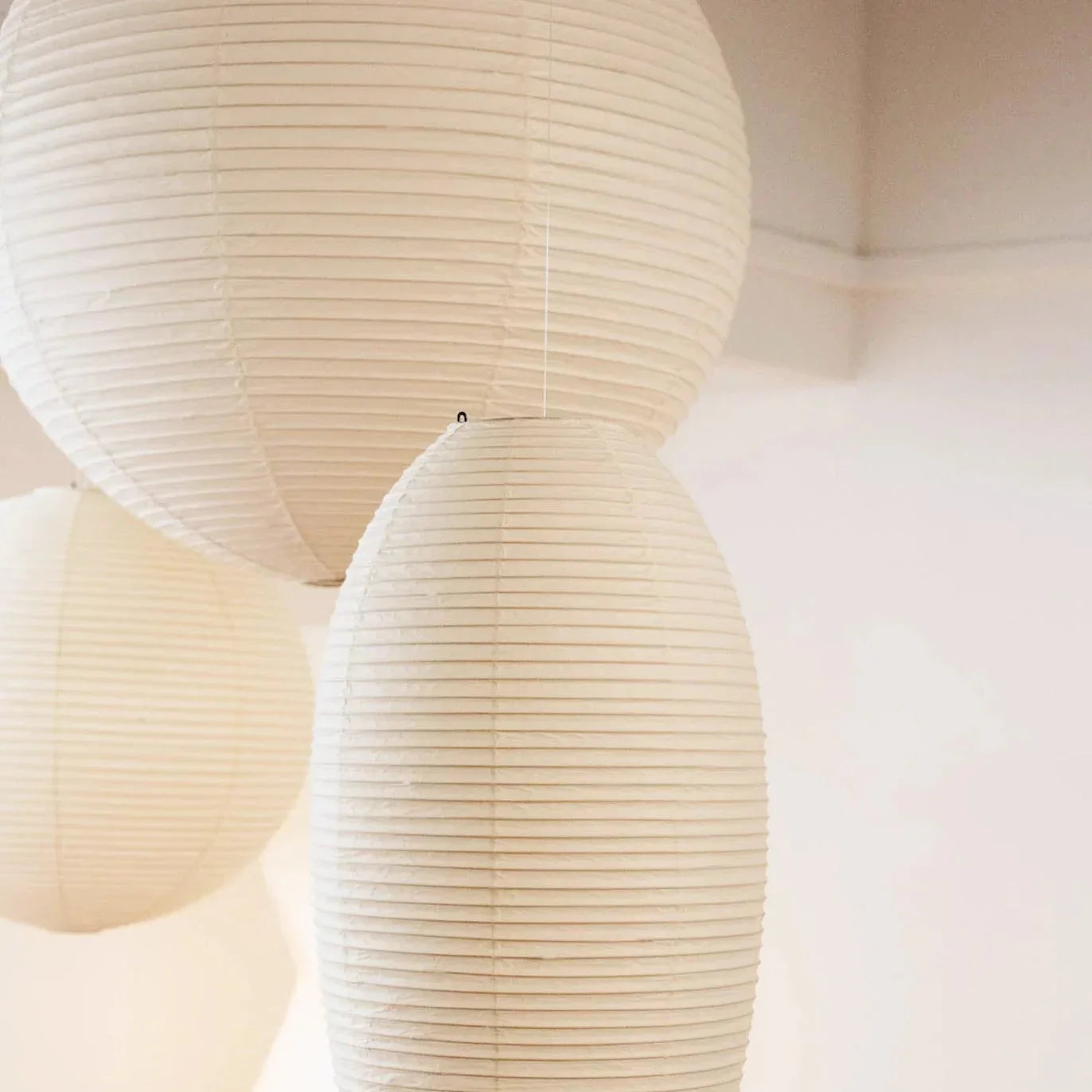 Luminous Serenity Japandi Paper Pendant Light
