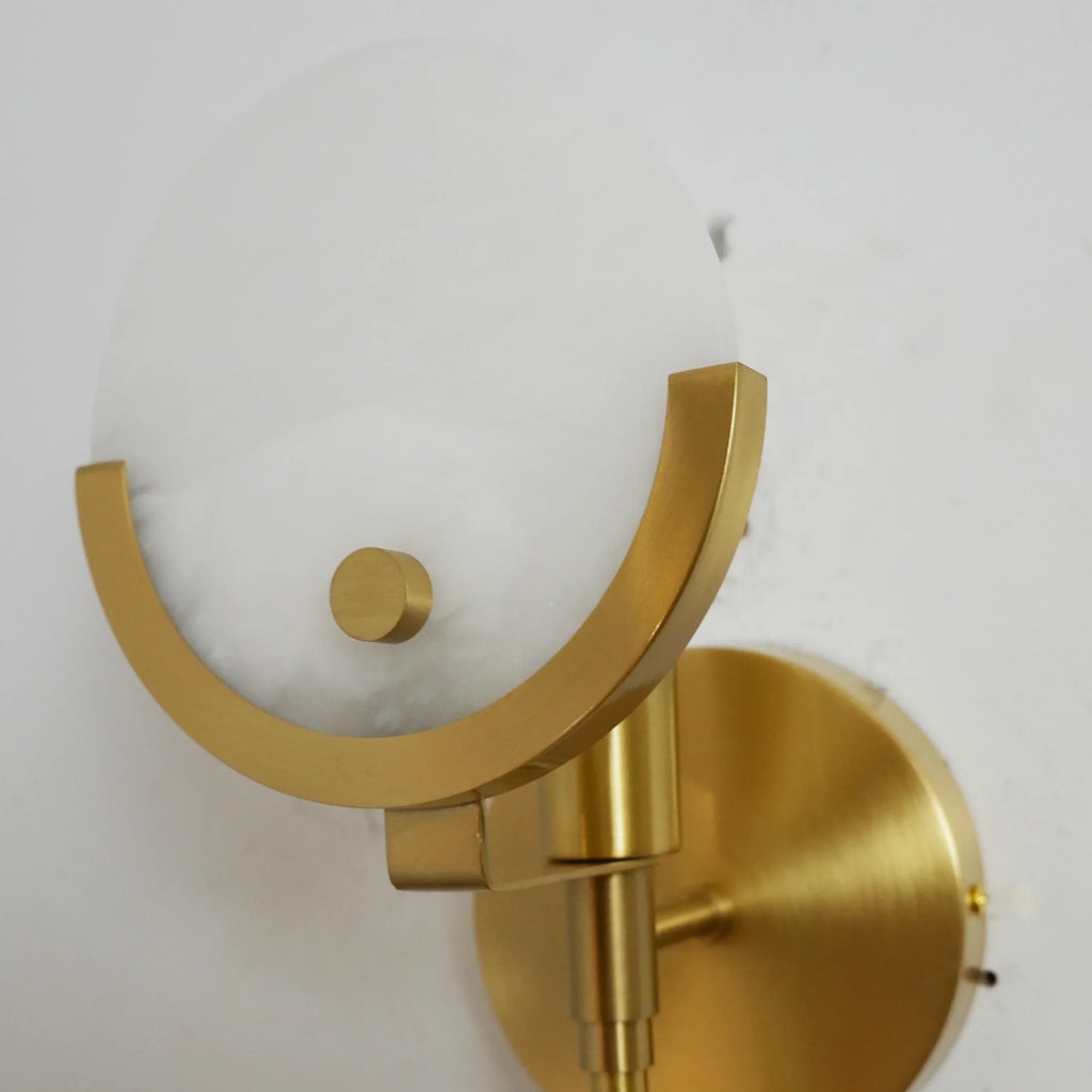 Alabaster Marble Ava Brass Wall Light