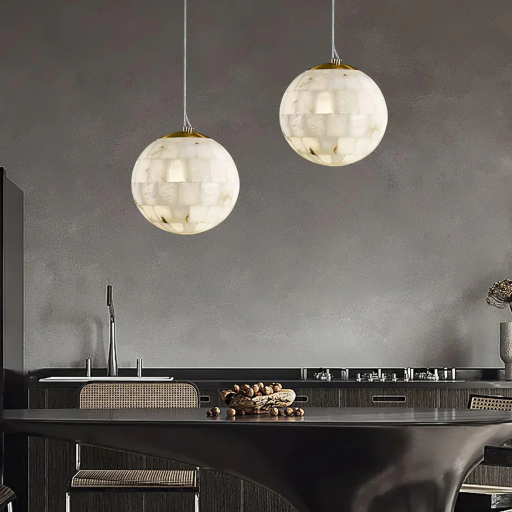 Celeste Orb Alabaster Pendant Light