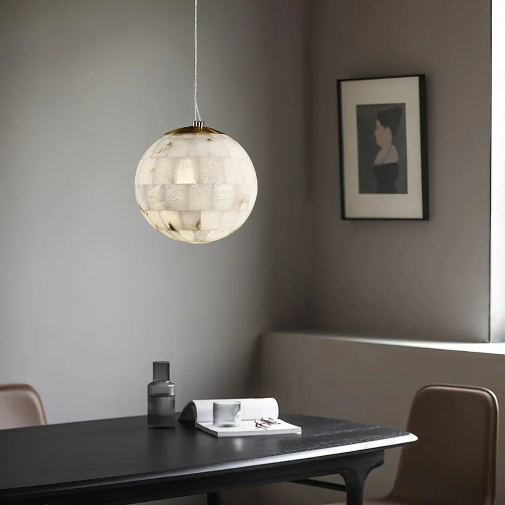 Celeste Orb Alabaster Pendant Light