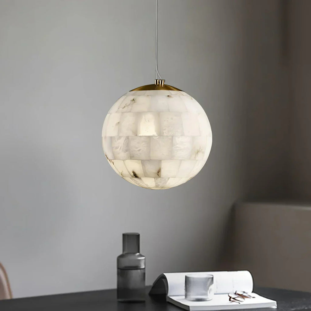 Celeste Orb Alabaster Pendant Light