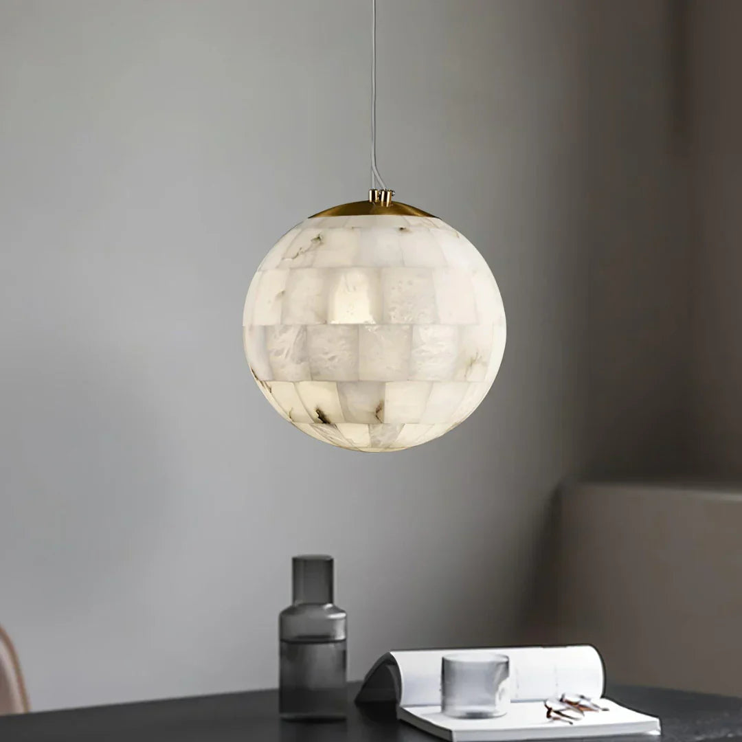 Celeste Orb Alabaster Pendant Light