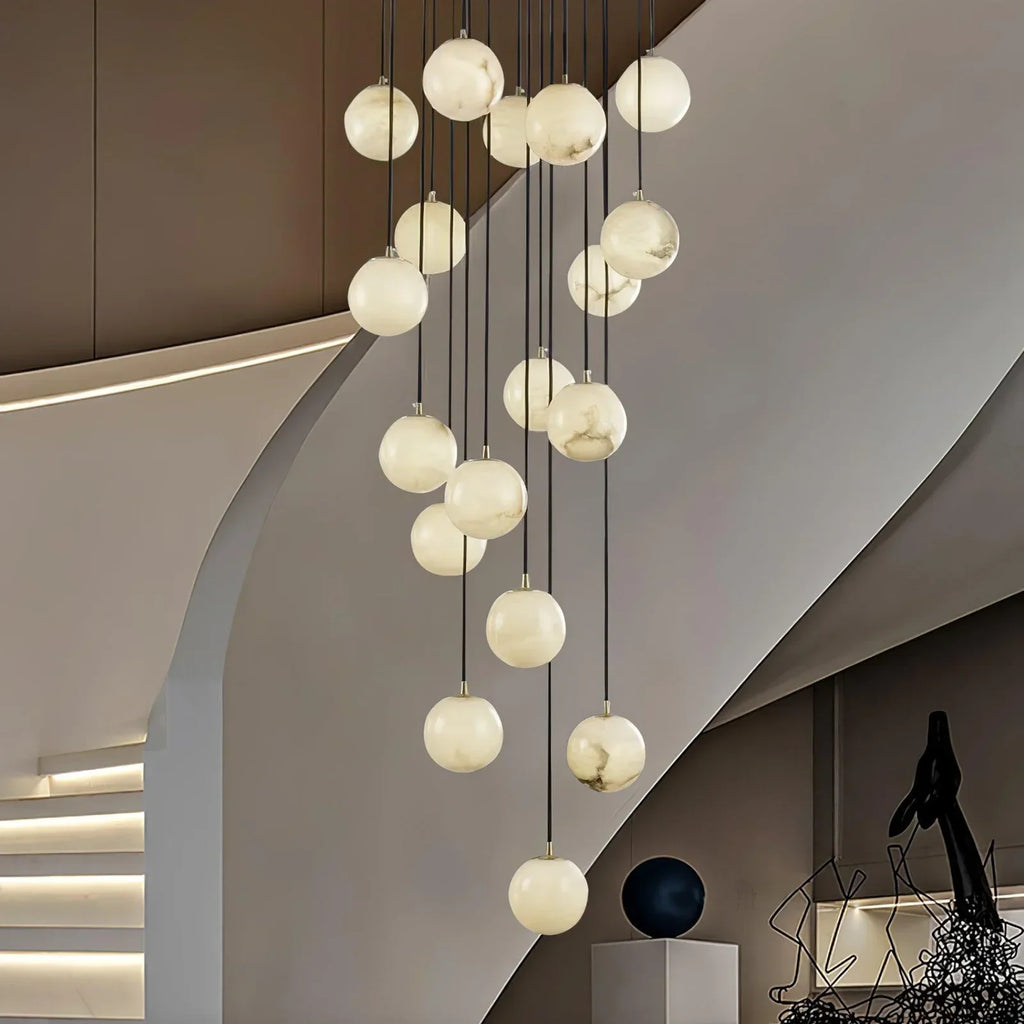 Aurelia Alabaster Cluster Sculptural Pendant Chandelier