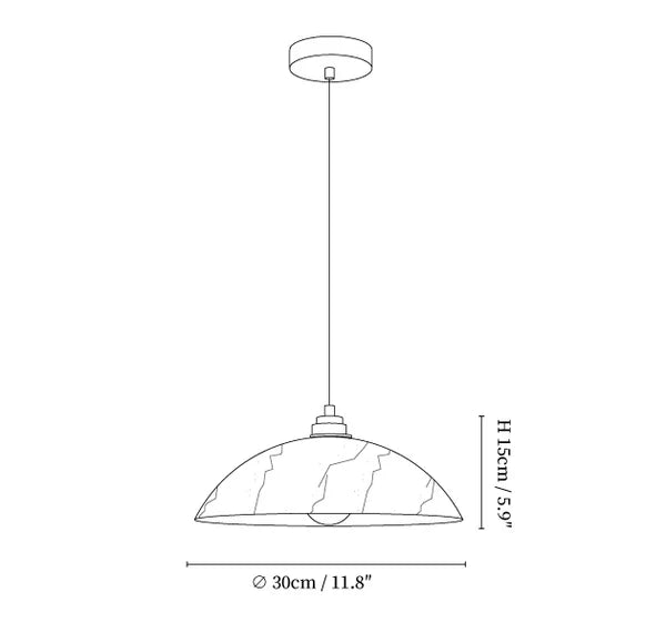 Modern Alabaster Dome Pendant Light