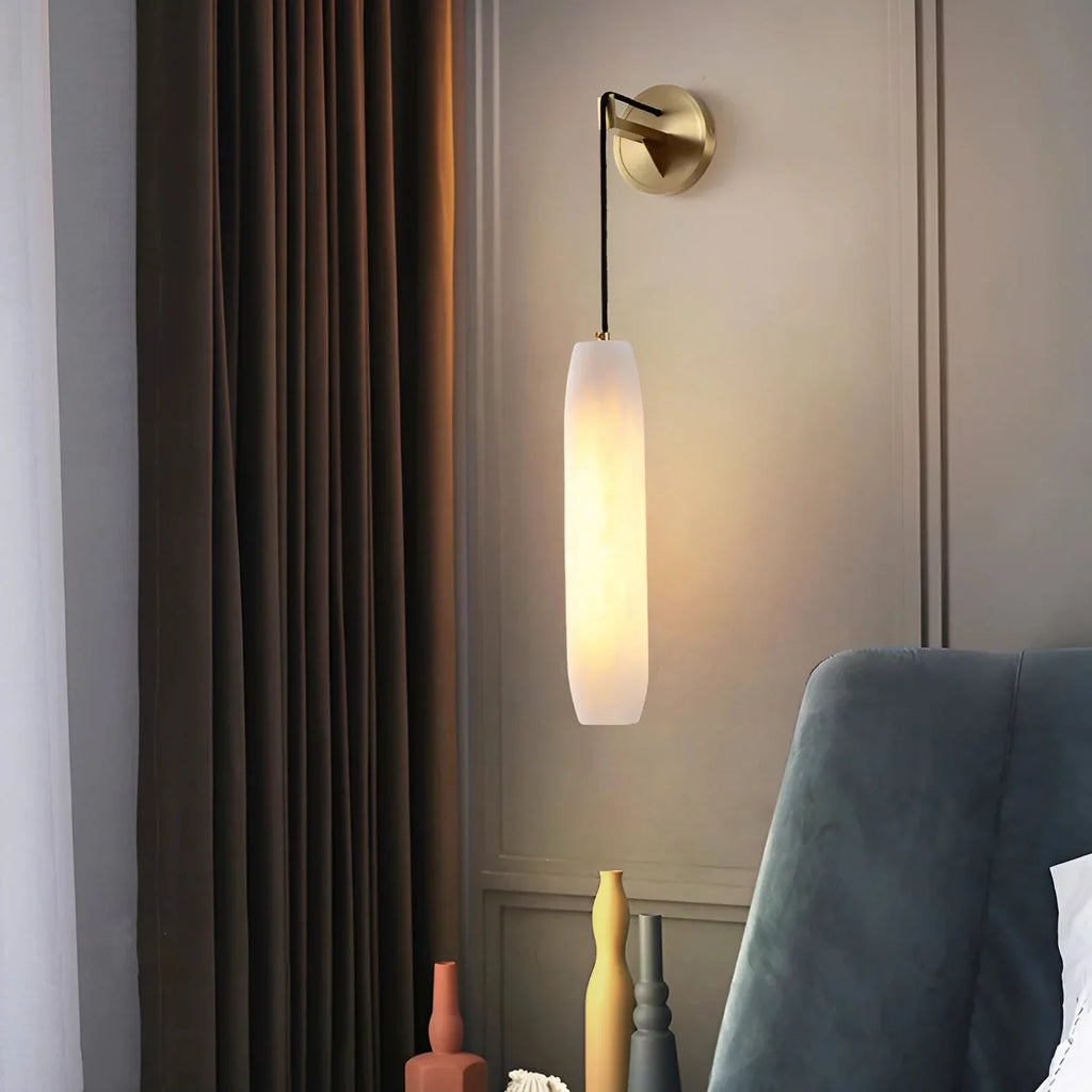 Serenata Flute Alabaster Elegant Wall Light