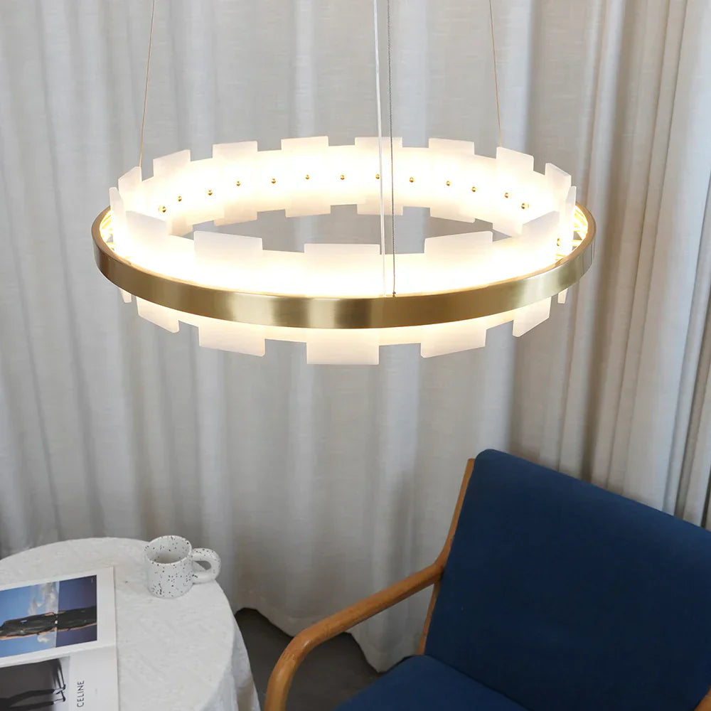 Elba Horizon Alabaster Luxury Chandelier