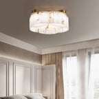 Serena Halo Alabaster Sculptural Brass Ceiling Lamp