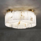 Serena Halo Alabaster Sculptural Brass Ceiling Lamp