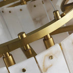 Serena Halo Alabaster Sculptural Brass Ceiling Lamp