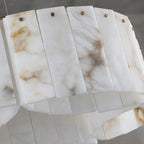 Serena Halo Alabaster Sculptural Brass Ceiling Lamp