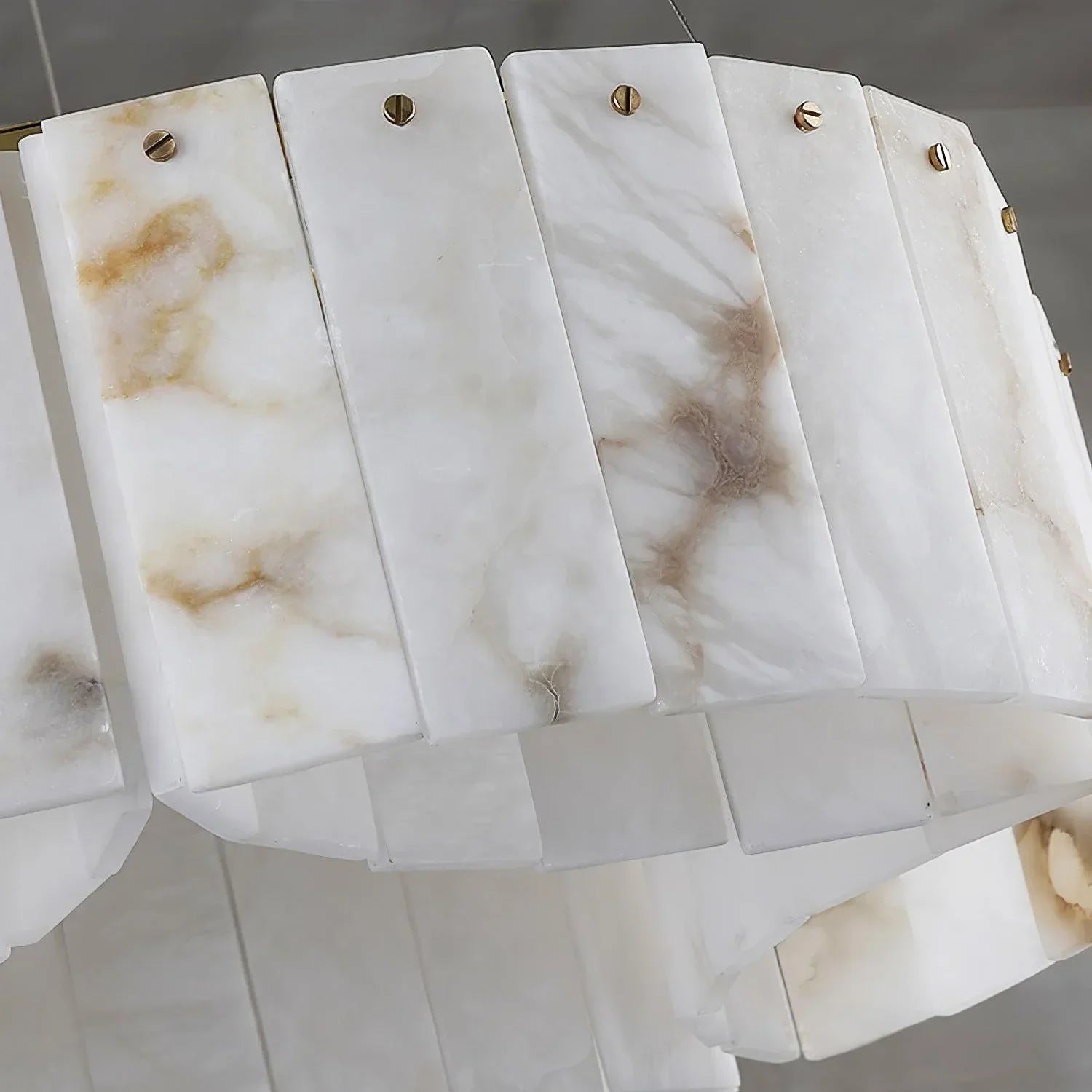 Serena Halo Alabaster Sculptural Brass Ceiling Lamp