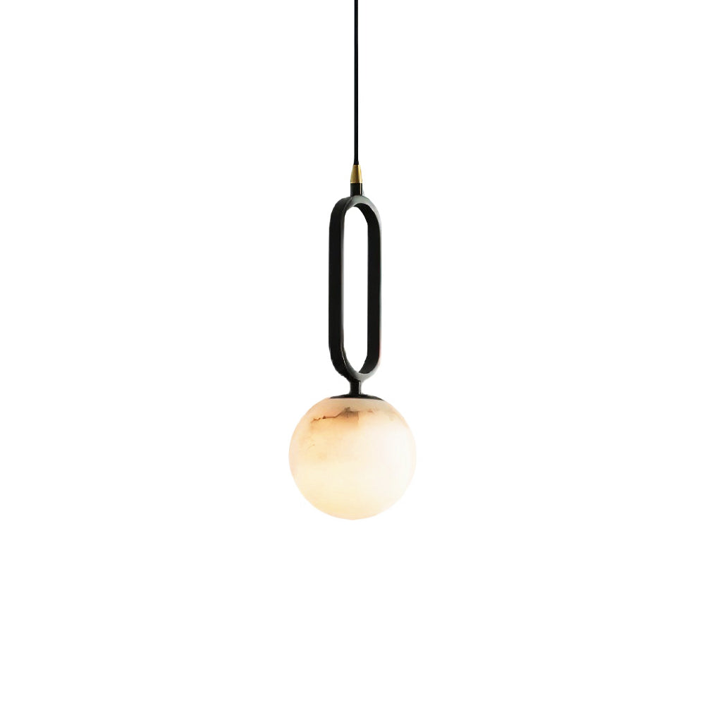 Alabaster Oval Ring Pendant Light