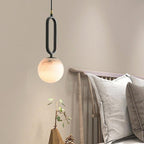 Alabaster Oval Ring Pendant Light
