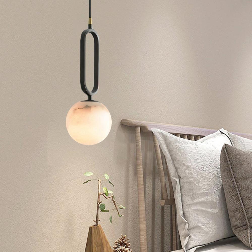 Alabaster Oval Ring Pendant Light