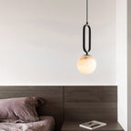 Alabaster Oval Ring Pendant Light