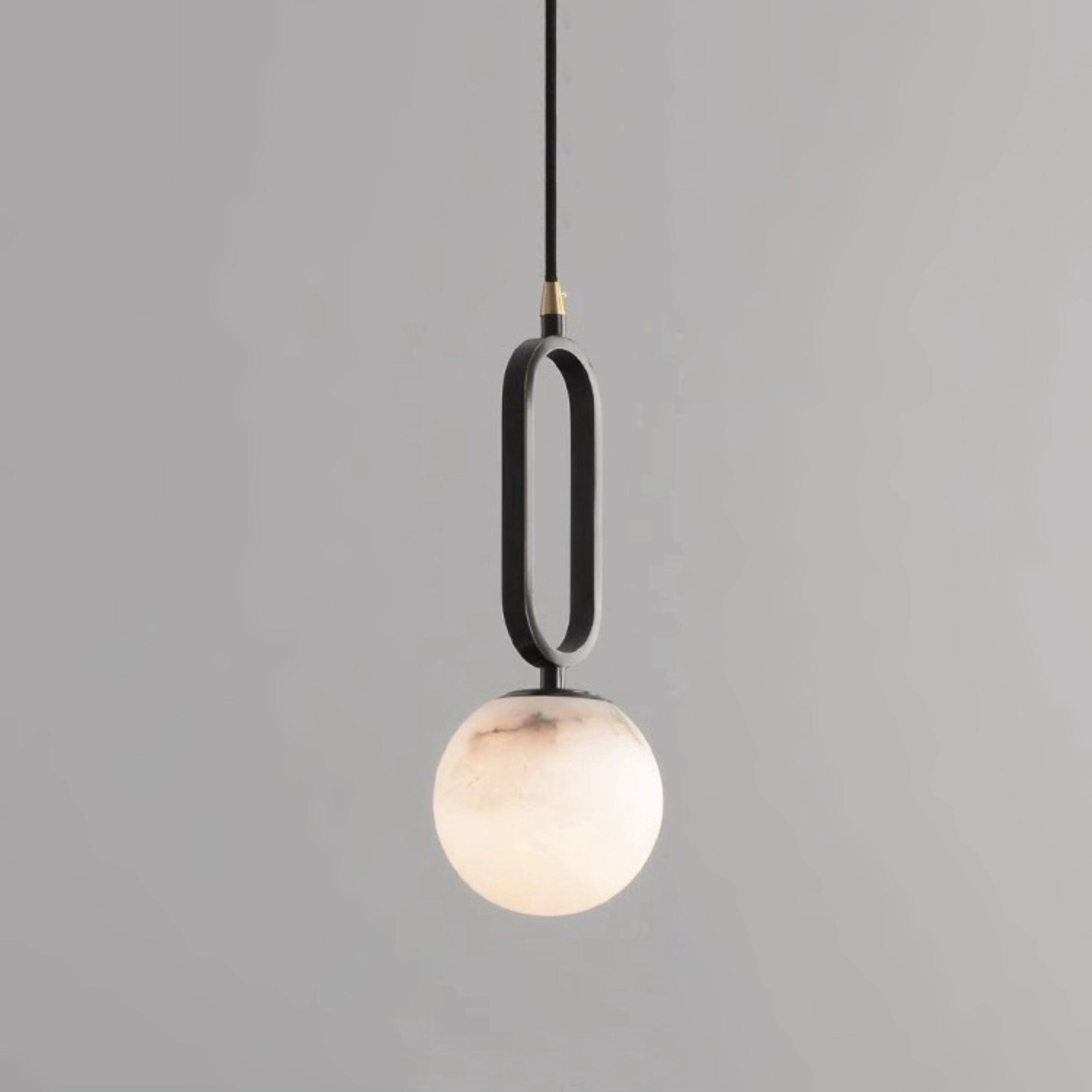 Alabaster Oval Ring Pendant Light