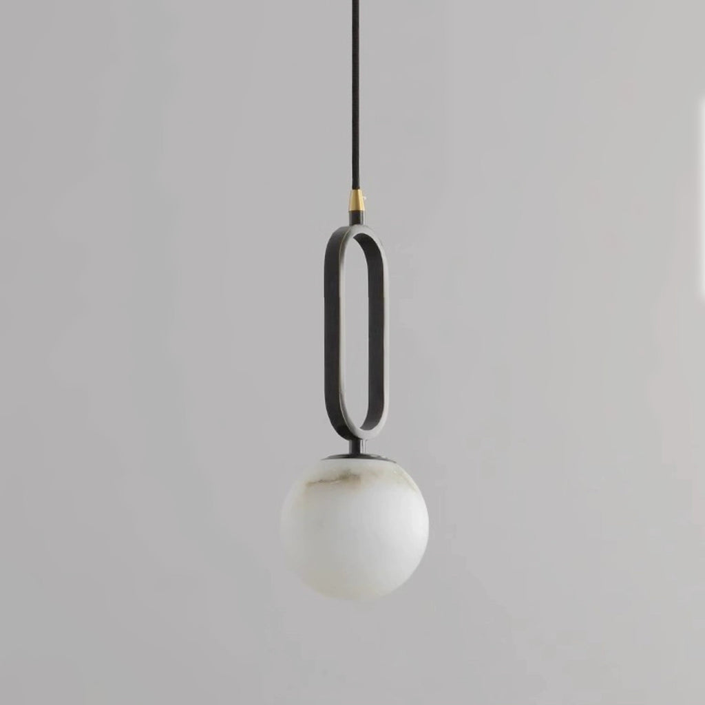 Alabaster Oval Ring Pendant Light