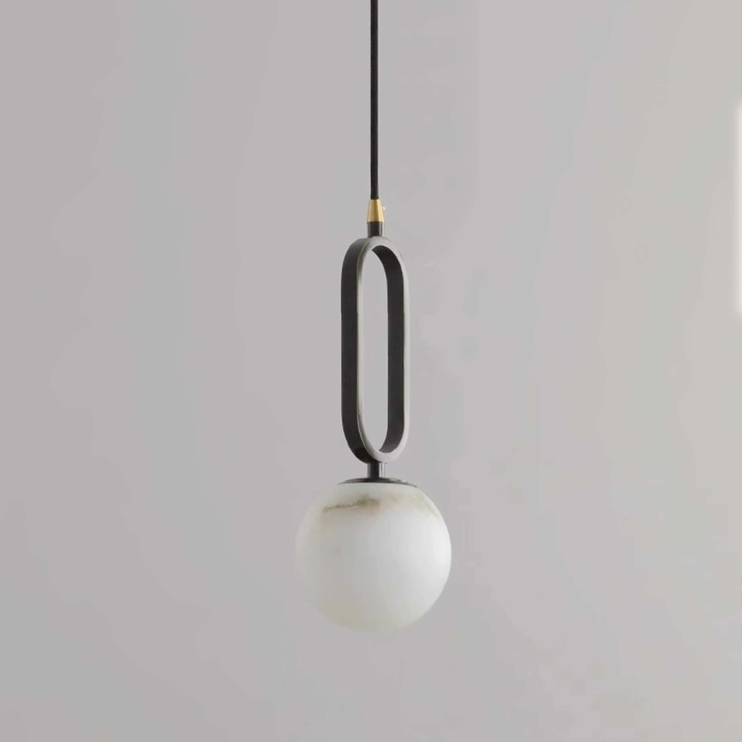 Alabaster Oval Ring Pendant Light