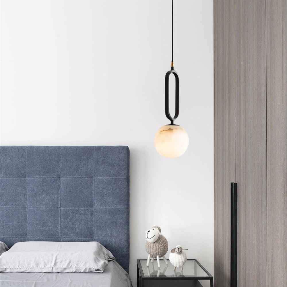 Alabaster Oval Ring Pendant Light
