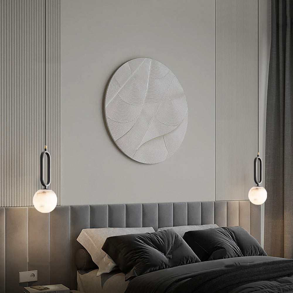 Alabaster Oval Ring Pendant Light