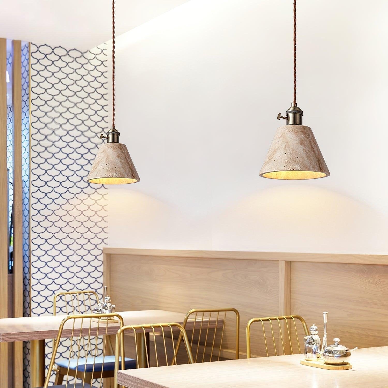 Alagusmo Minimalist Travertine Pendant Light