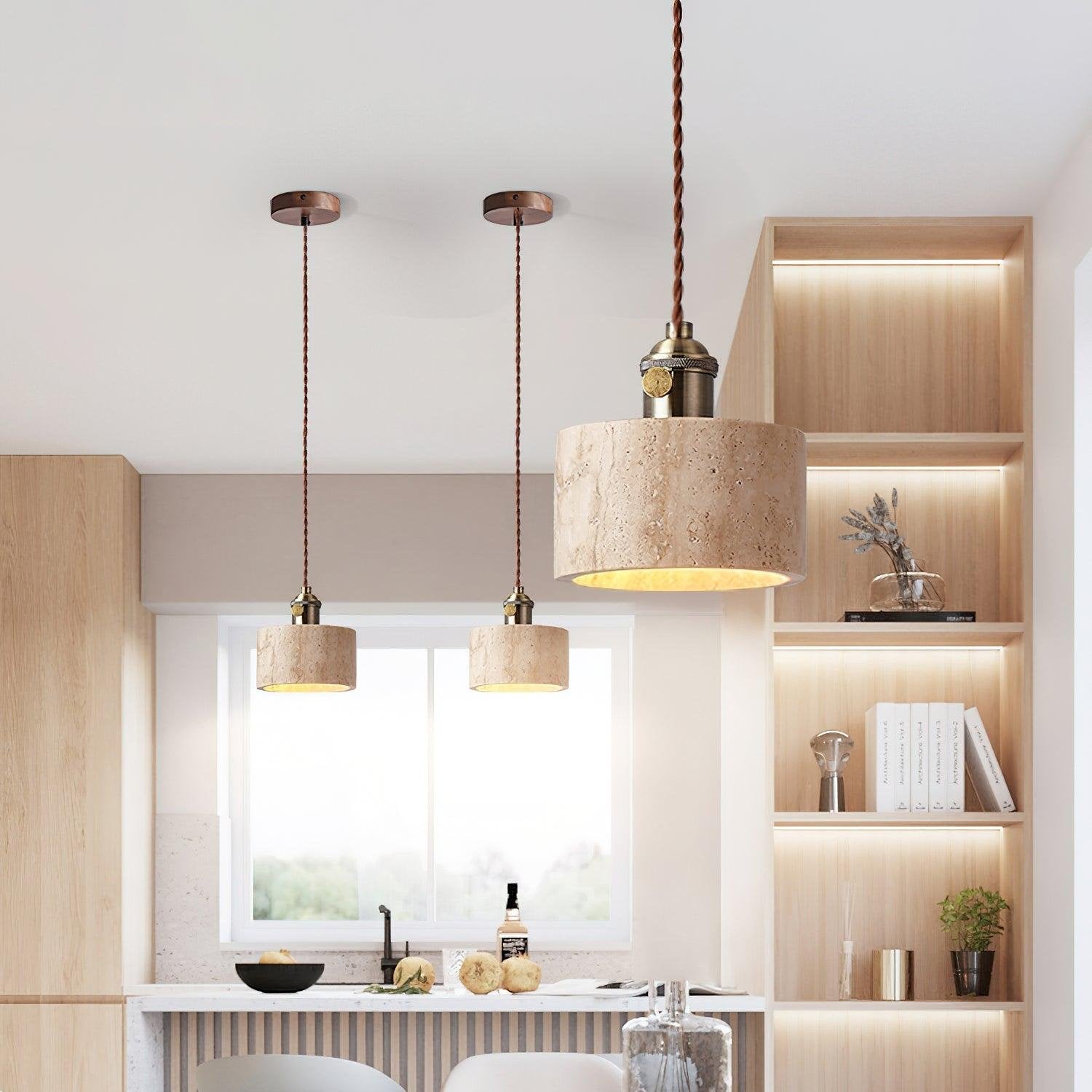Alagusmo Minimalist Travertine Pendant Light