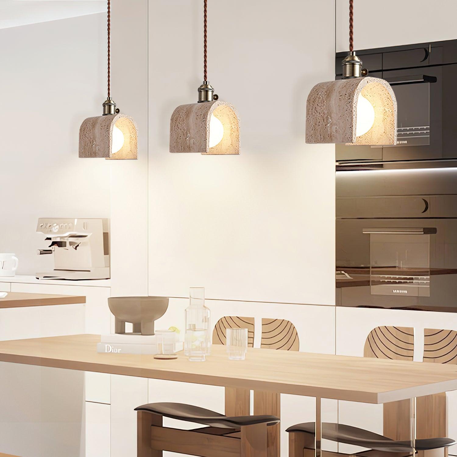 Alagusmo Minimalist Travertine Pendant Light