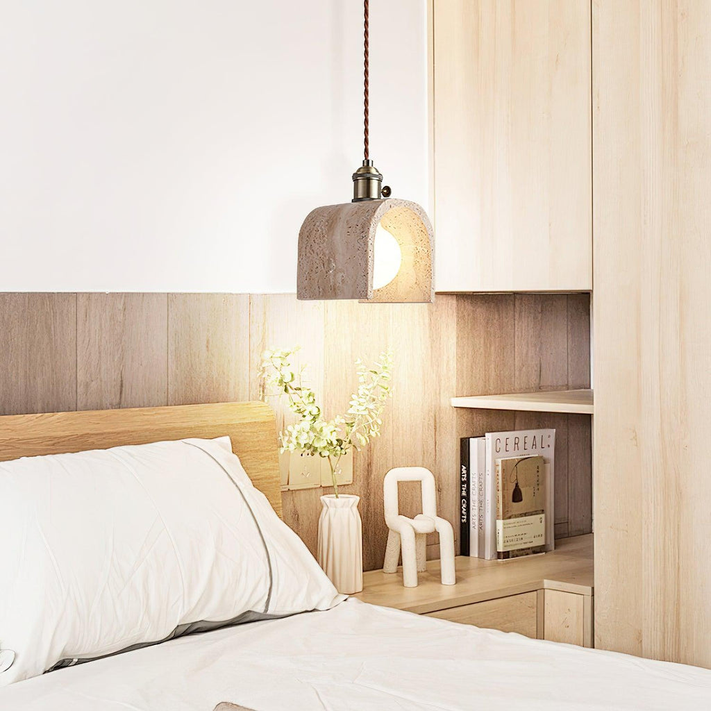 Alagusmo Minimalist Travertine Pendant Light