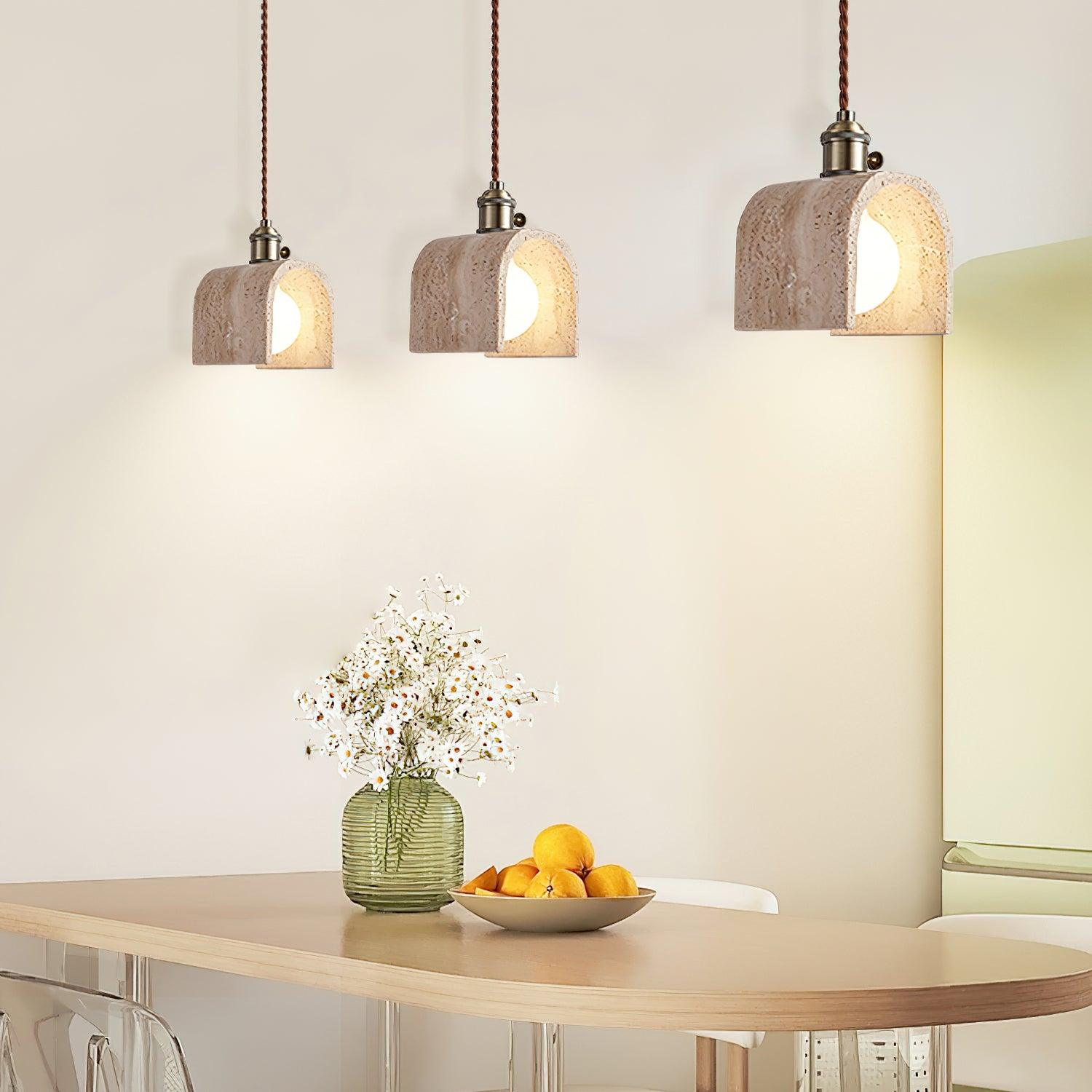 Alagusmo Minimalist Travertine Pendant Light