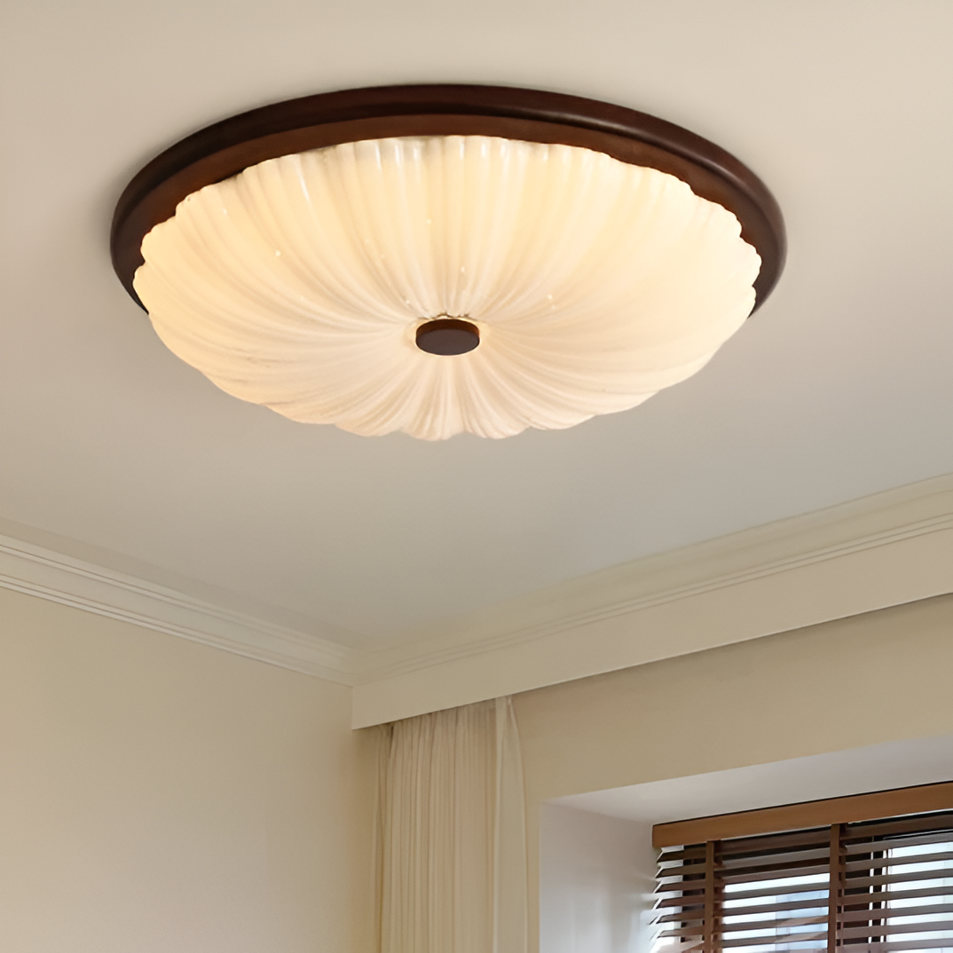 American Vintage Wood Retro Ceiling Light