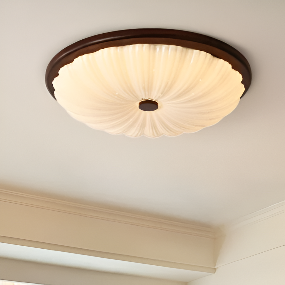 American Vintage Wood Retro Ceiling Light