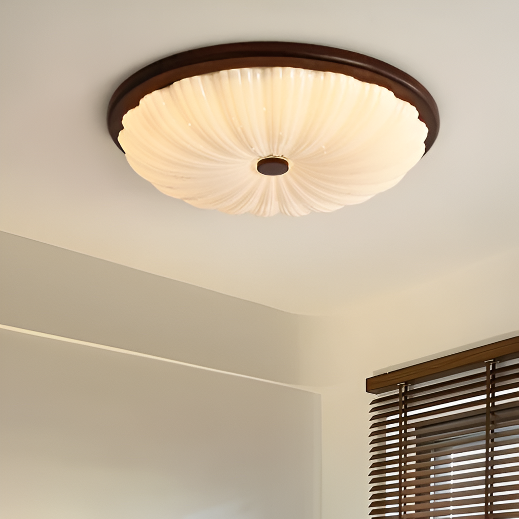American Vintage Wood Retro Ceiling Light