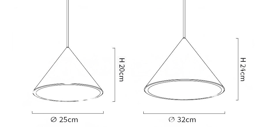 Nordic Aluminum Cone Shape Pendant Light