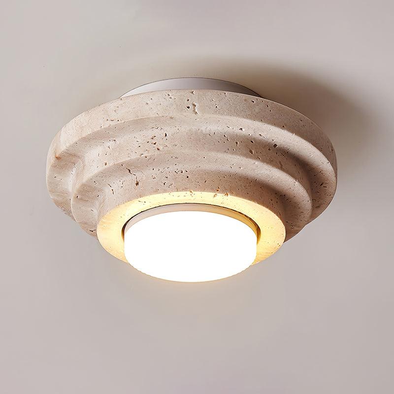 Aperture Travertine Ceiling Light