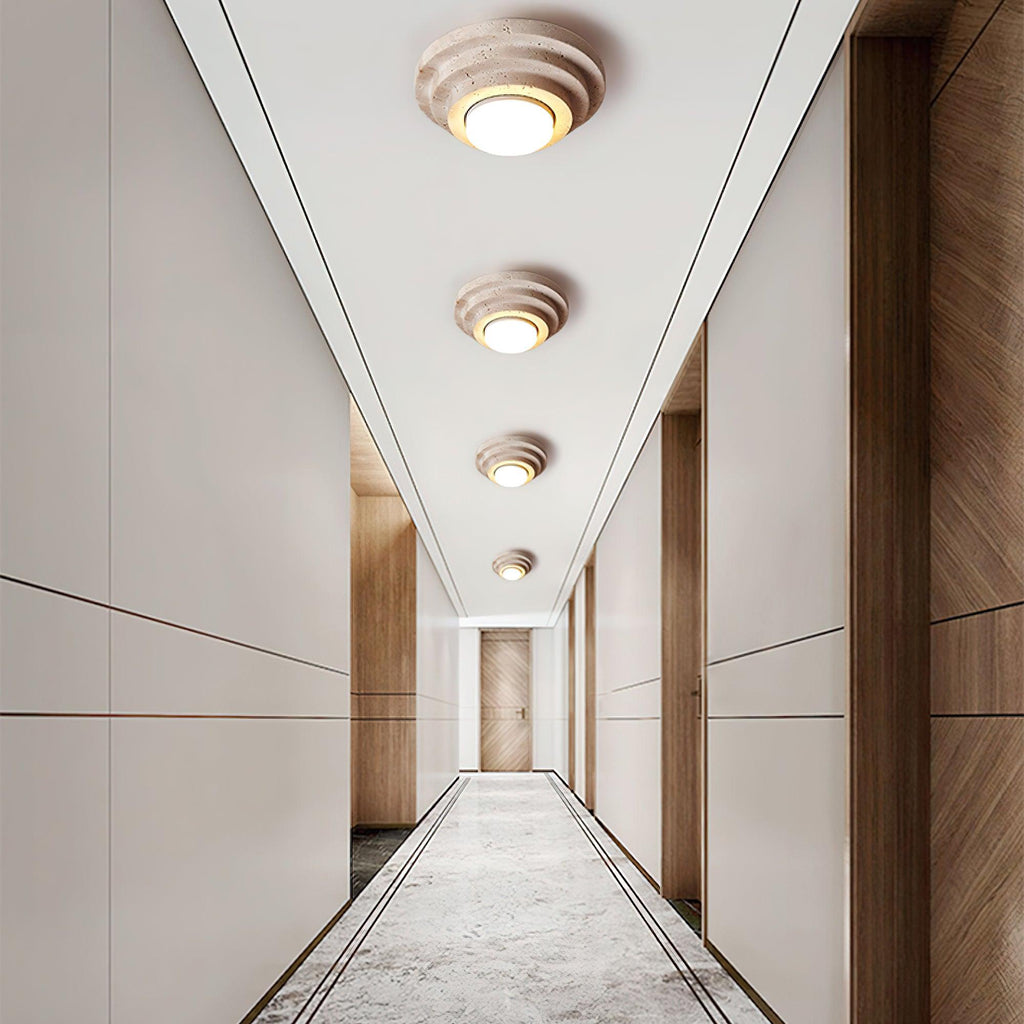 Aperture Travertine Ceiling Light