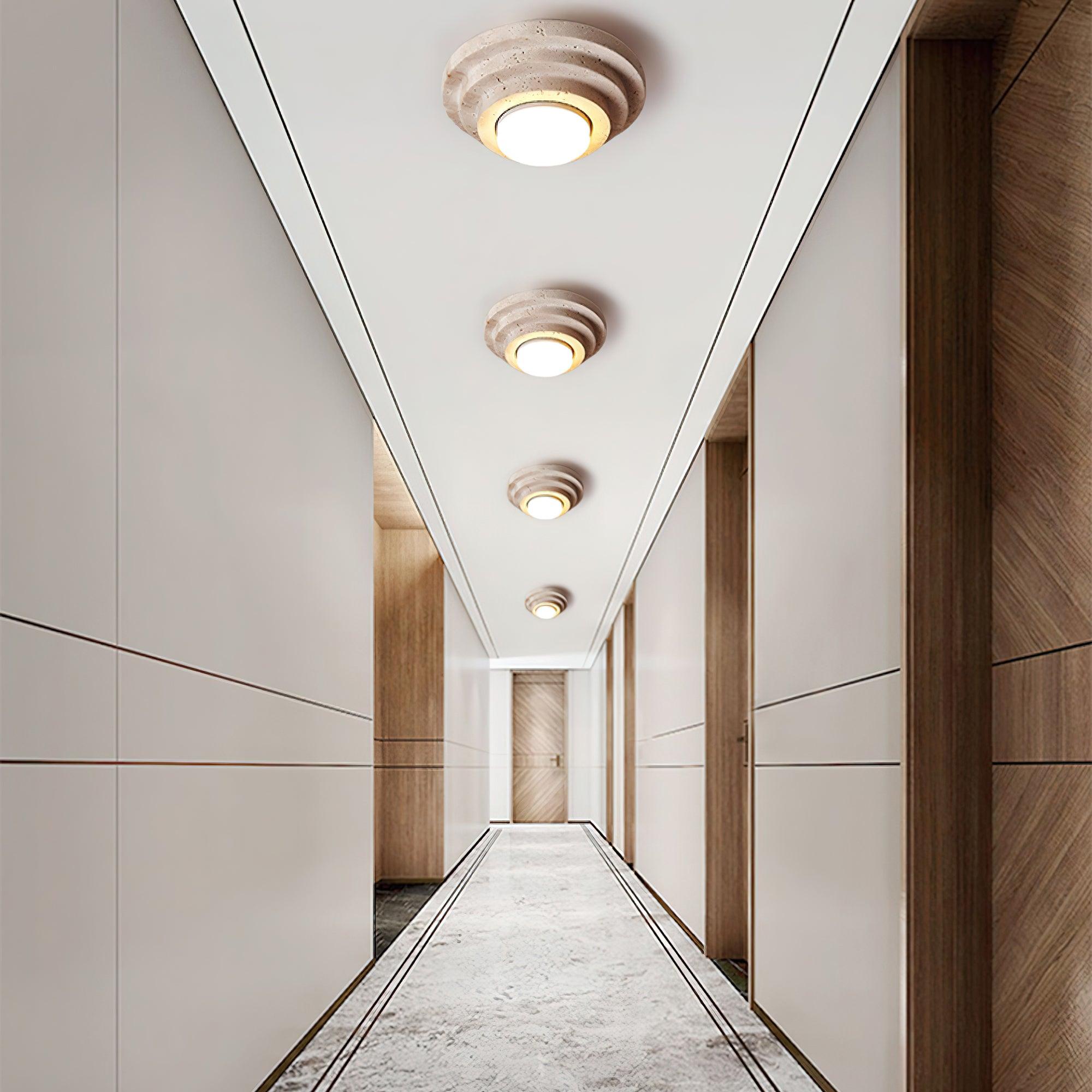 Aperture Travertine Ceiling Light