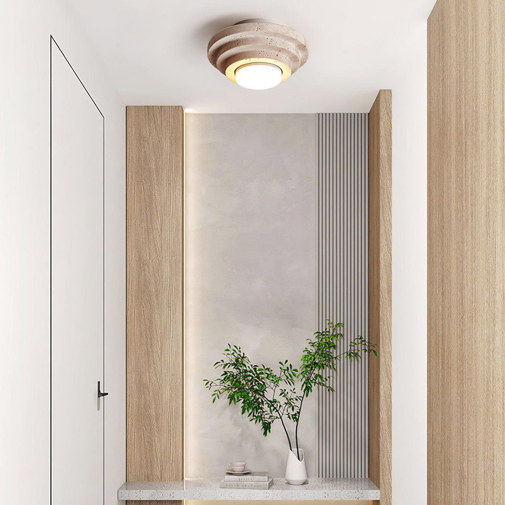 Aperture Travertine Ceiling Light
