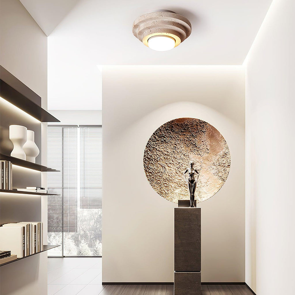 Aperture Travertine Ceiling Light